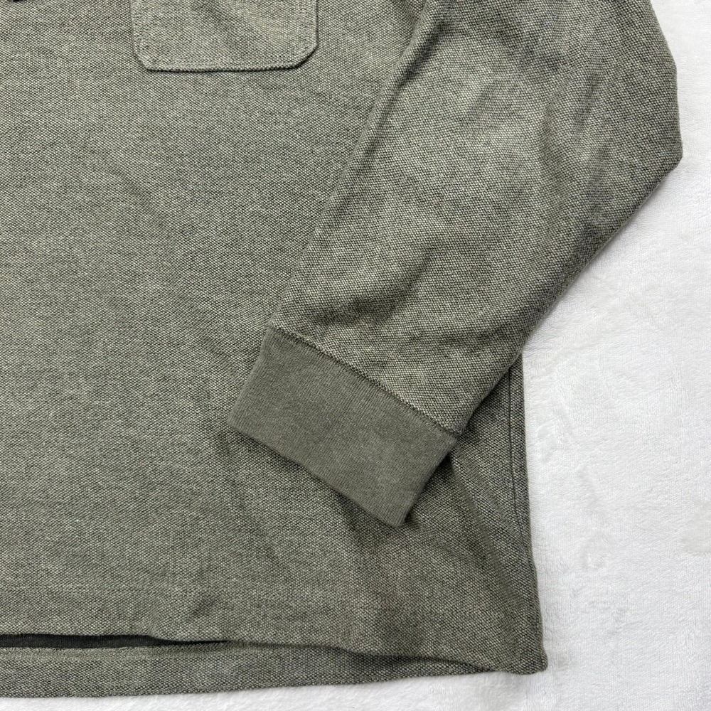 Eddie Bauer Mens XL Olive Green Henley Pullover Long Sleeve Pocket Sweater - Picture 5 of 14